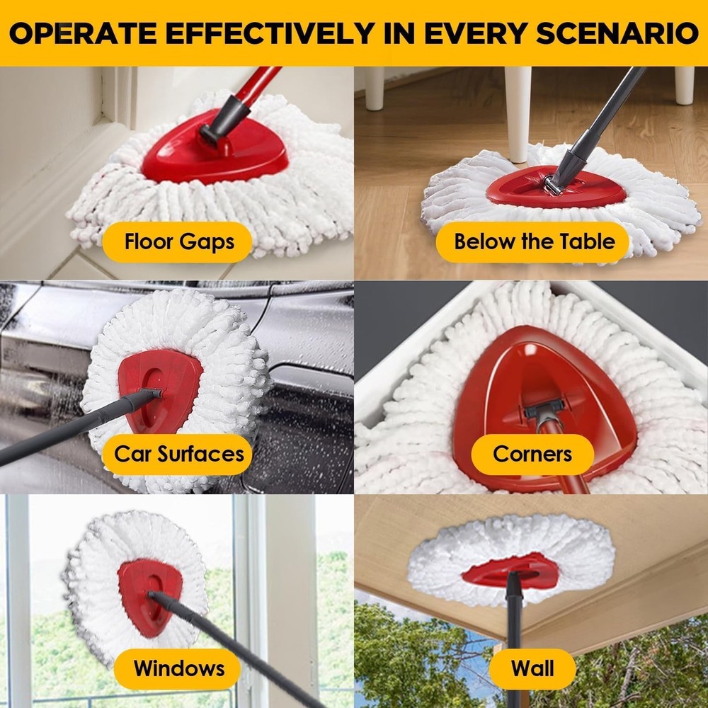 6 Pack Mop Head Replacement For Ocedar Spin Refills Microfiber Washable