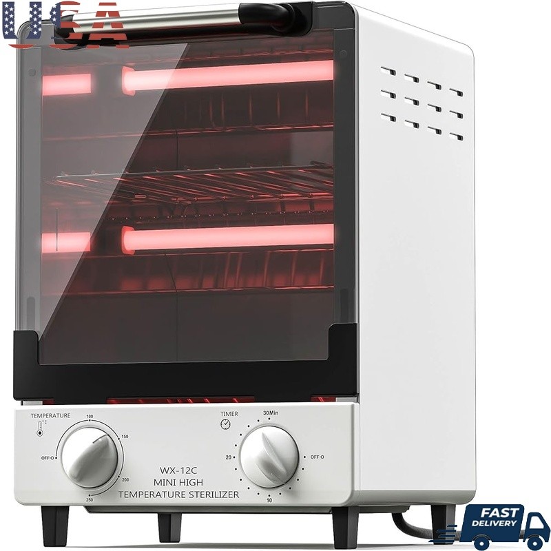 12L High Temperature Sterilizer Adjustable Timer Stainless Steel Nail Tools New