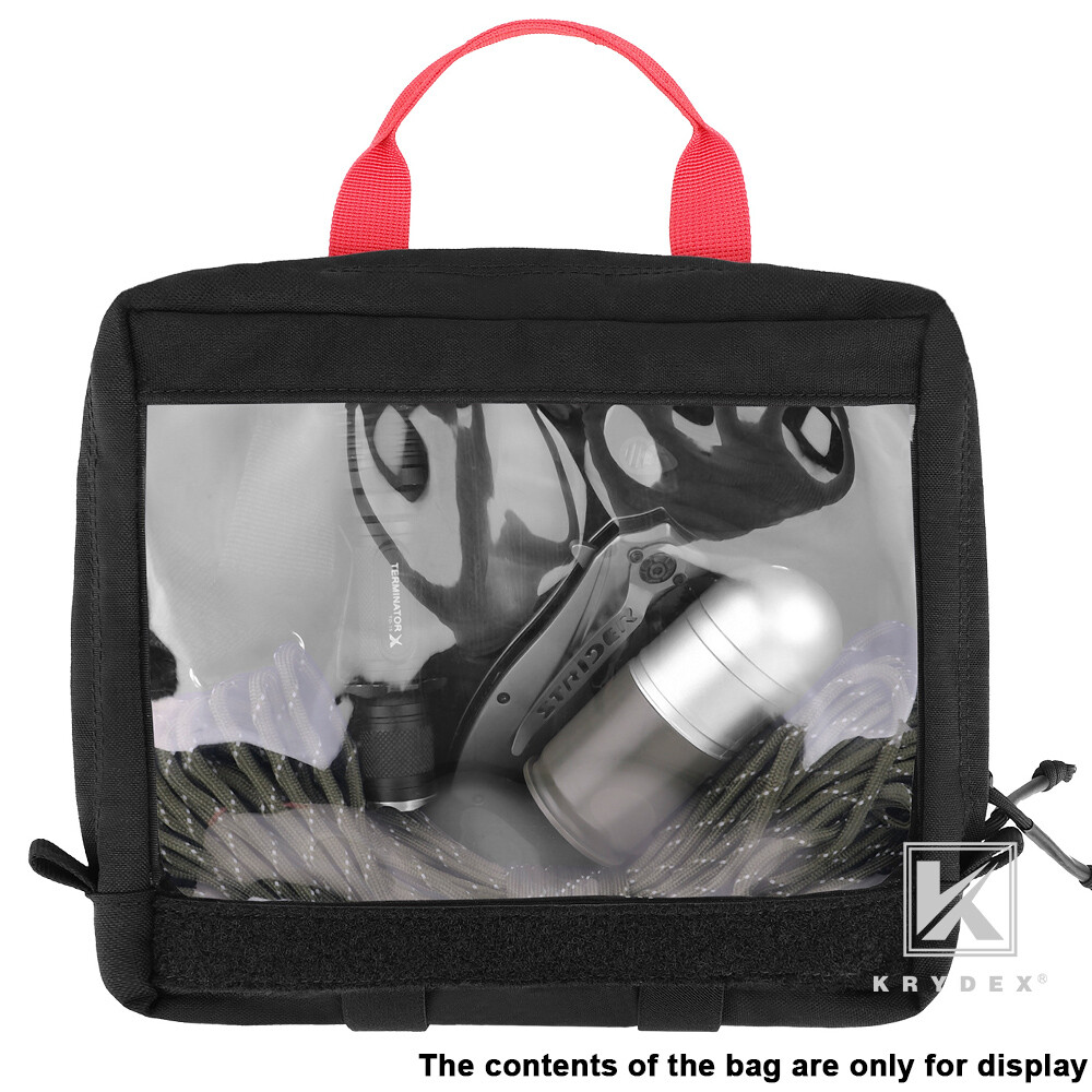 KRYDEX Clear Top Insert Pouch Organizer Hook Back Packing Cube for D3 Backpack