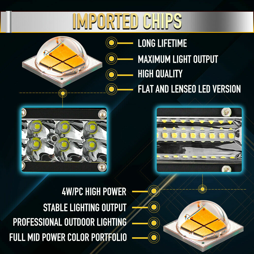 Super Rectangular Marine 7'' LED Pontoon Docking Work Light Boat Bar Head Light