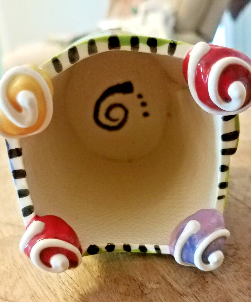 Hand Made Signed Ceramic Pottery Decorative Cup 'LIVE OUT LOUD'