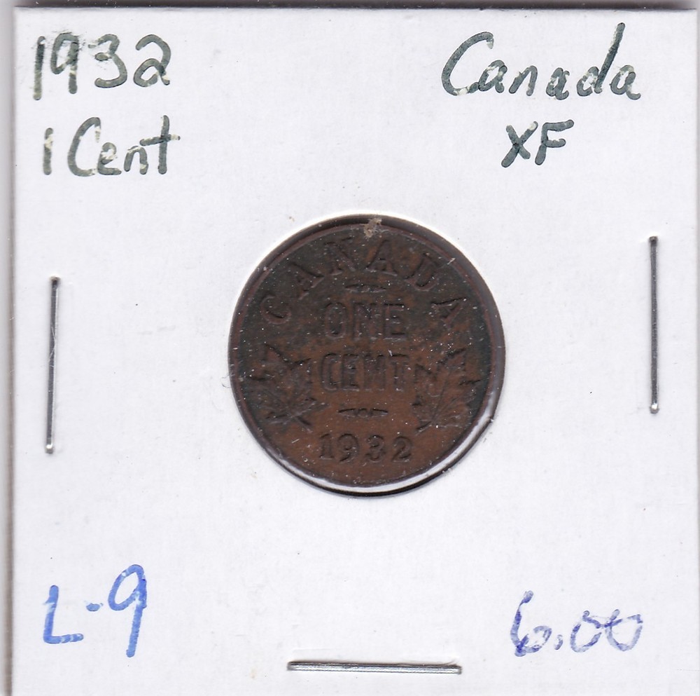 1932 Canadian Cent L9