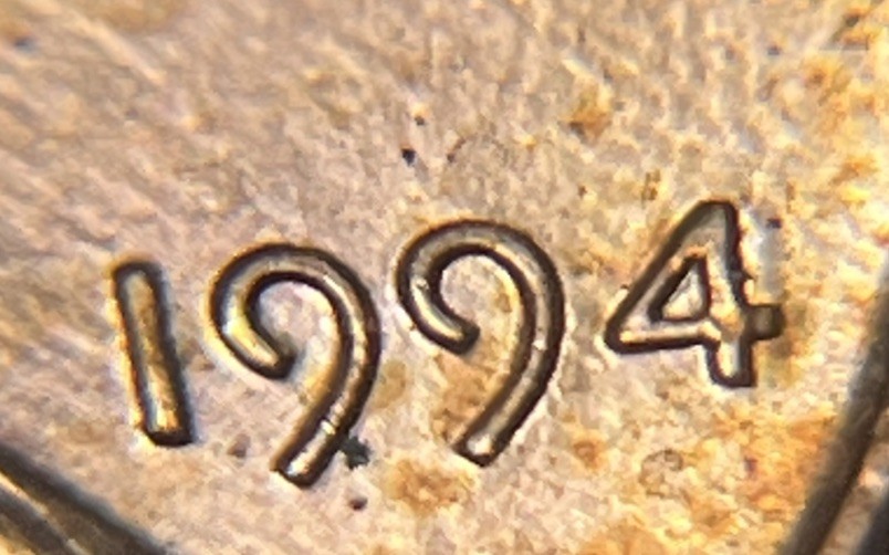 1994 4/4 Lincoln Penny Error 4 Over 4 Double 4 Date Error Uncirculated