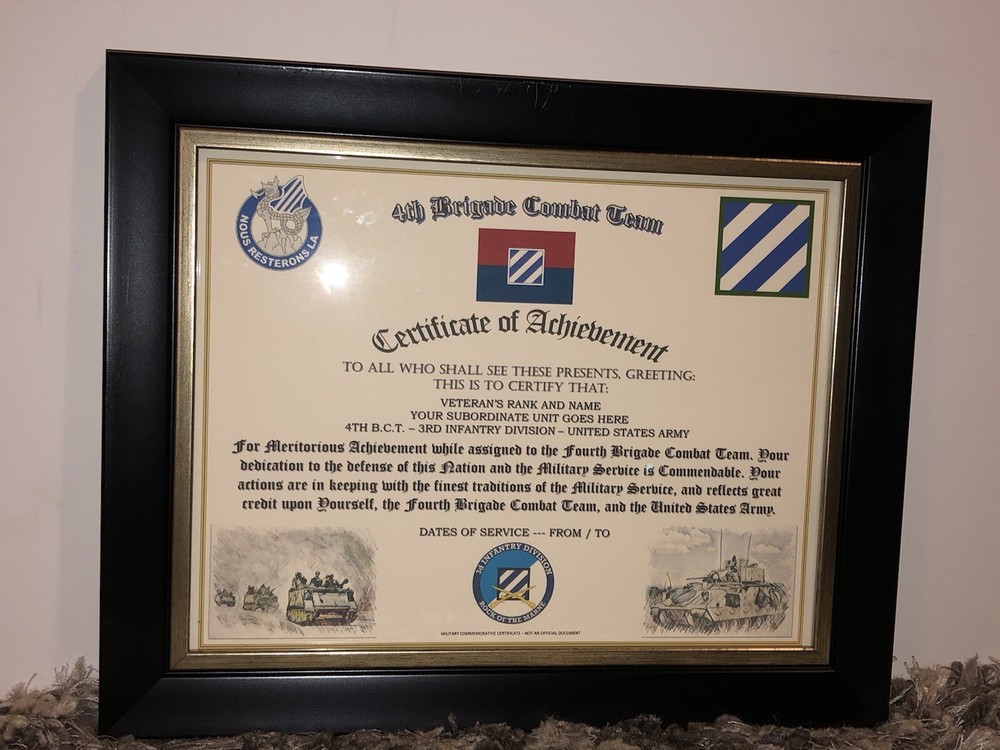 4TH B.C.T. / 3RD INFANTRY DIVISION (COMMEMORATIVE CERTIFICATE)