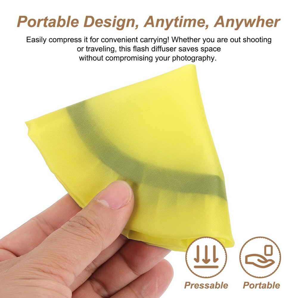 2pcs 7.1" x 7.1" Soft Mini Flash Bounce Diffuser Cap, for Flashlight, Yellow