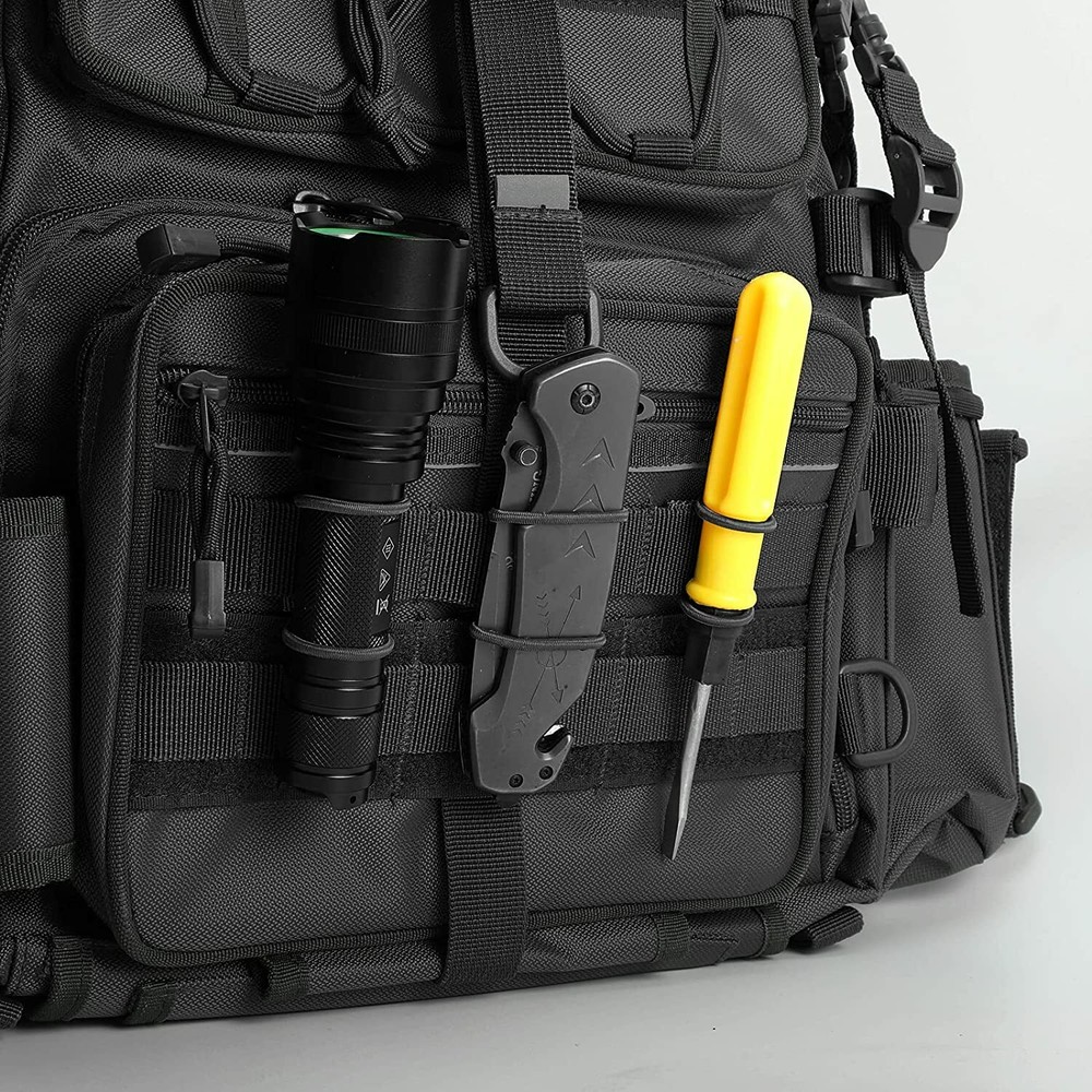 10Pcs Elastic PTT Retainer Tactical MOLLE Storage Strap Antennas Cable Organizer
