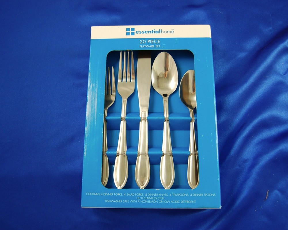 Essential Home Ginger New 20 Piece box Set Stainless Classic Flatware