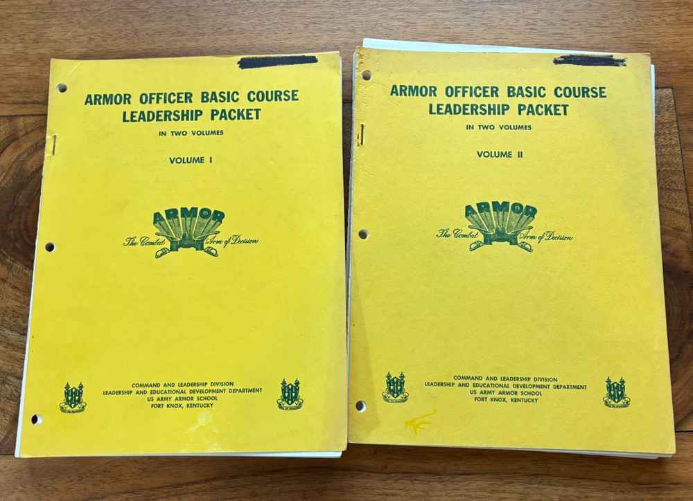 Armor Officer Basic Course Leadership Packet Vol 1 & 2  Student Fort Knox
