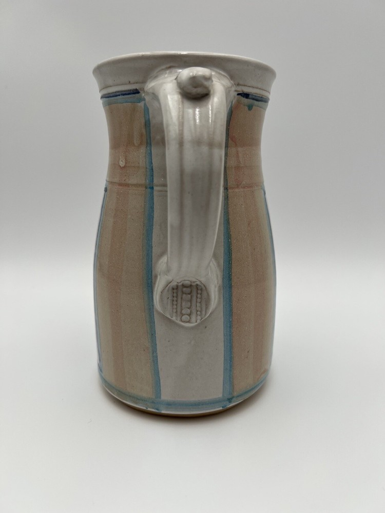 VTG Handmade Pottery Pitcher Mold Duck With Handle 8” Tall Signed