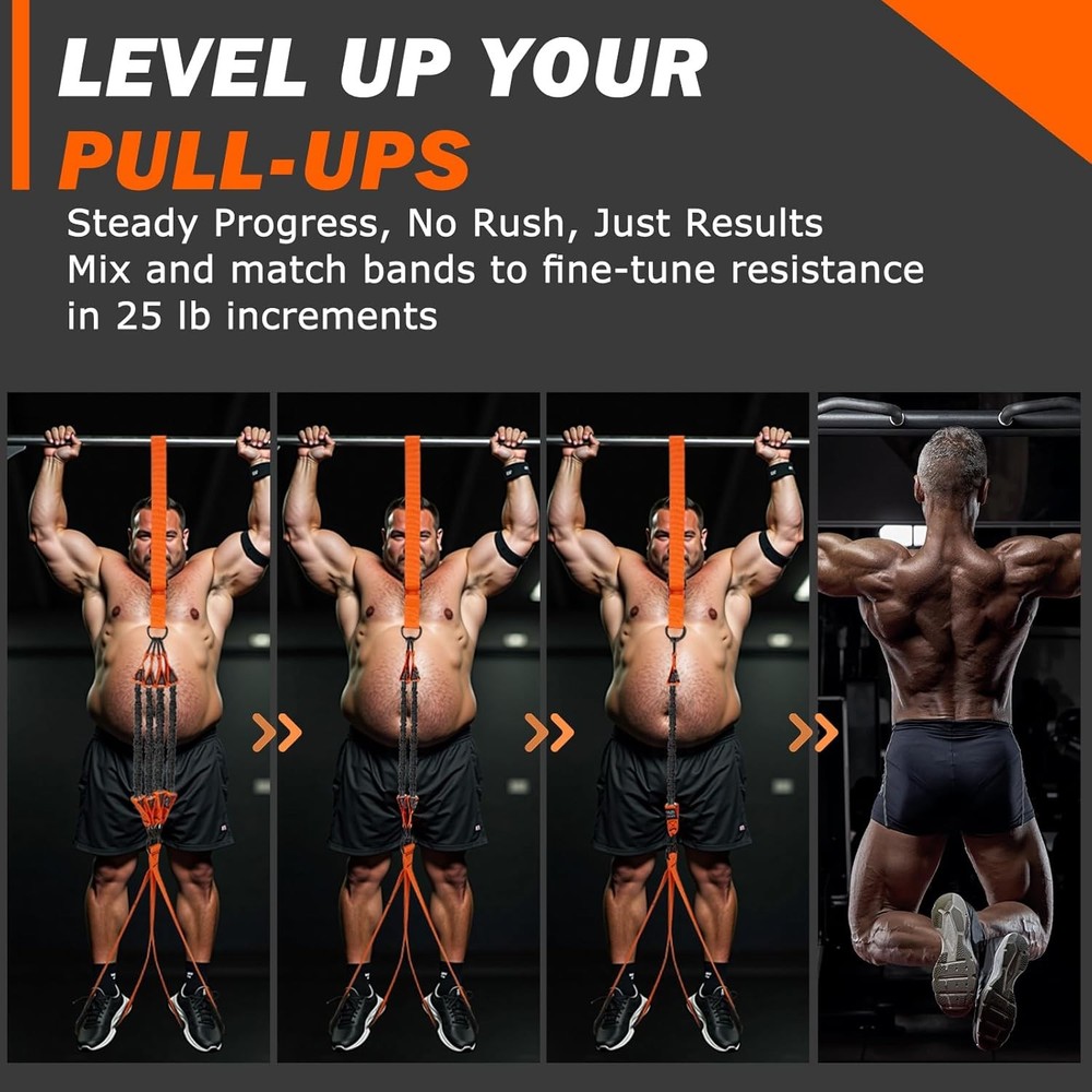 Pull Up Assistance Bands, Heavy Duty Pull Up Workout Band with Feet Rest