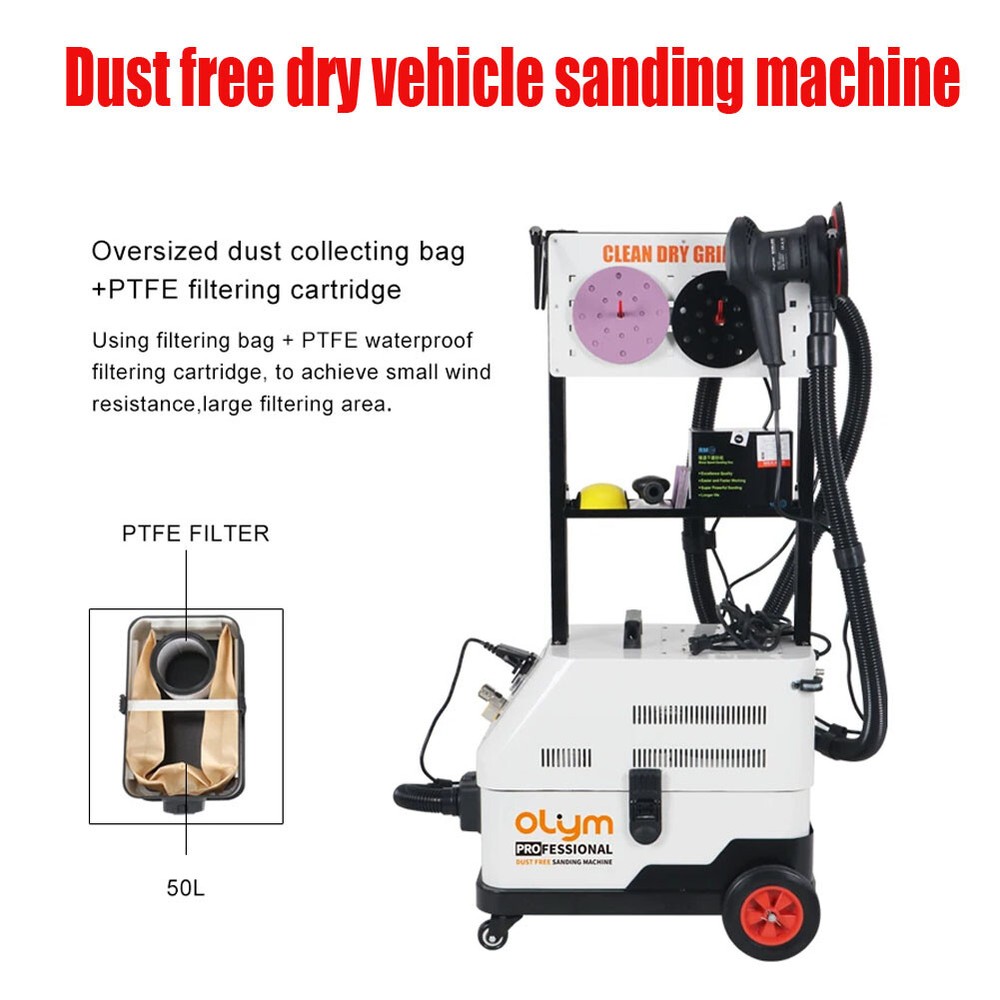 110V eccentric random orbit sander pneumatic air vacuum cleaner sanding machine