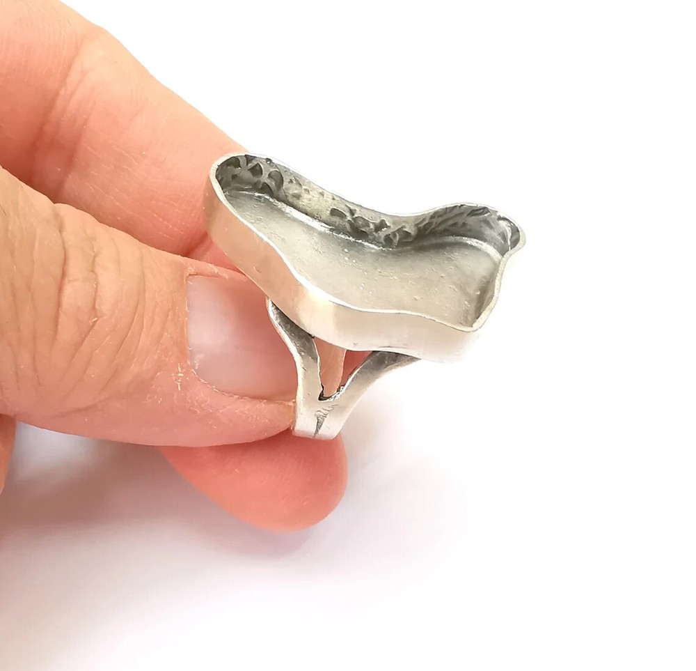 Amorphous Ring Setting Resin Ring Blank Mounting Adjustable Dried Flower Rings