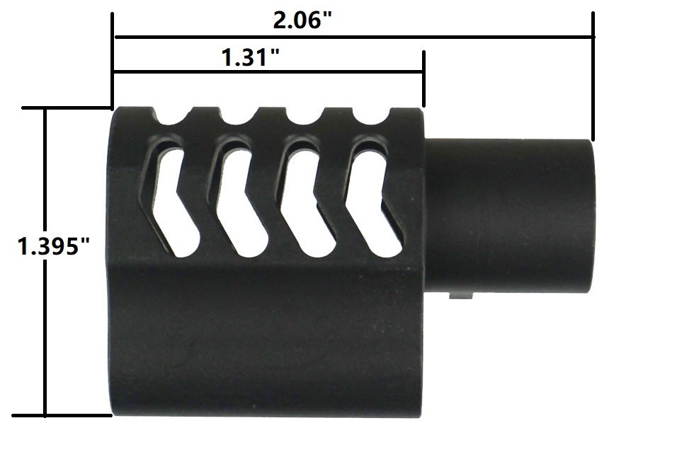1911 .45 ACP Muzzle Brake Compensator, A Style Side Port, Anodized Black
