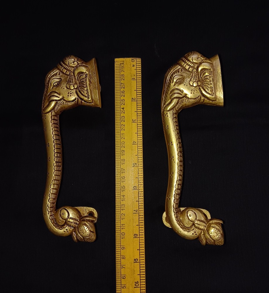 Brass Elephant Side Face Door Pull Set Animal Design Kitchen Door Handle CA357