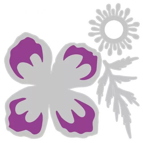 Sizzix Thinlits Icelandic Poppy Olivia Rose Flower Cutting Dies 665081 NEW