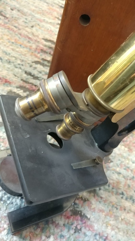 Antique Bausch & Lomb Microscope with Wood Case
