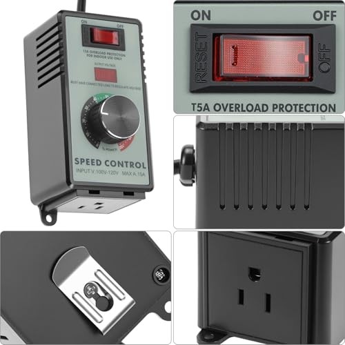 AC Motor Speed Controller,120V 15A 4000W Fan Speed Variable Speed Controller