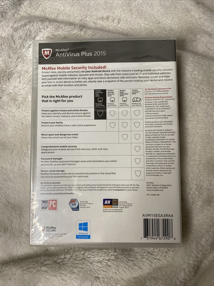McAfee AntiVirus Plus Premium Edition, Includes McAfee Mobile Security - 2015