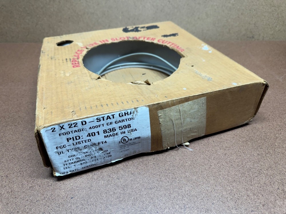 Vintage Phone Cable 2 X 22 D- STAT GRA
