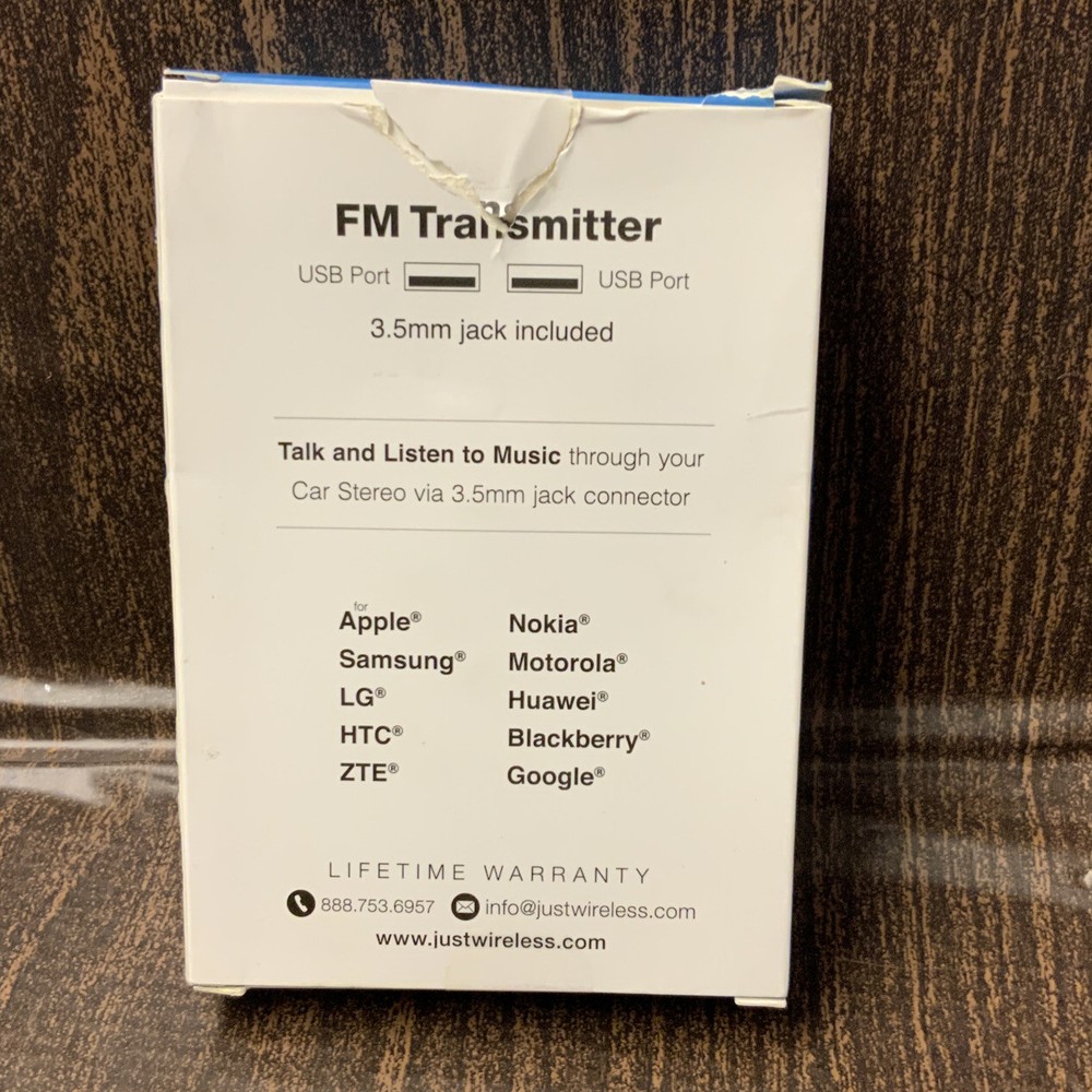 🍒 Just Wireless - FM Transmitter: USB Car Charger- Open Box👌🆕