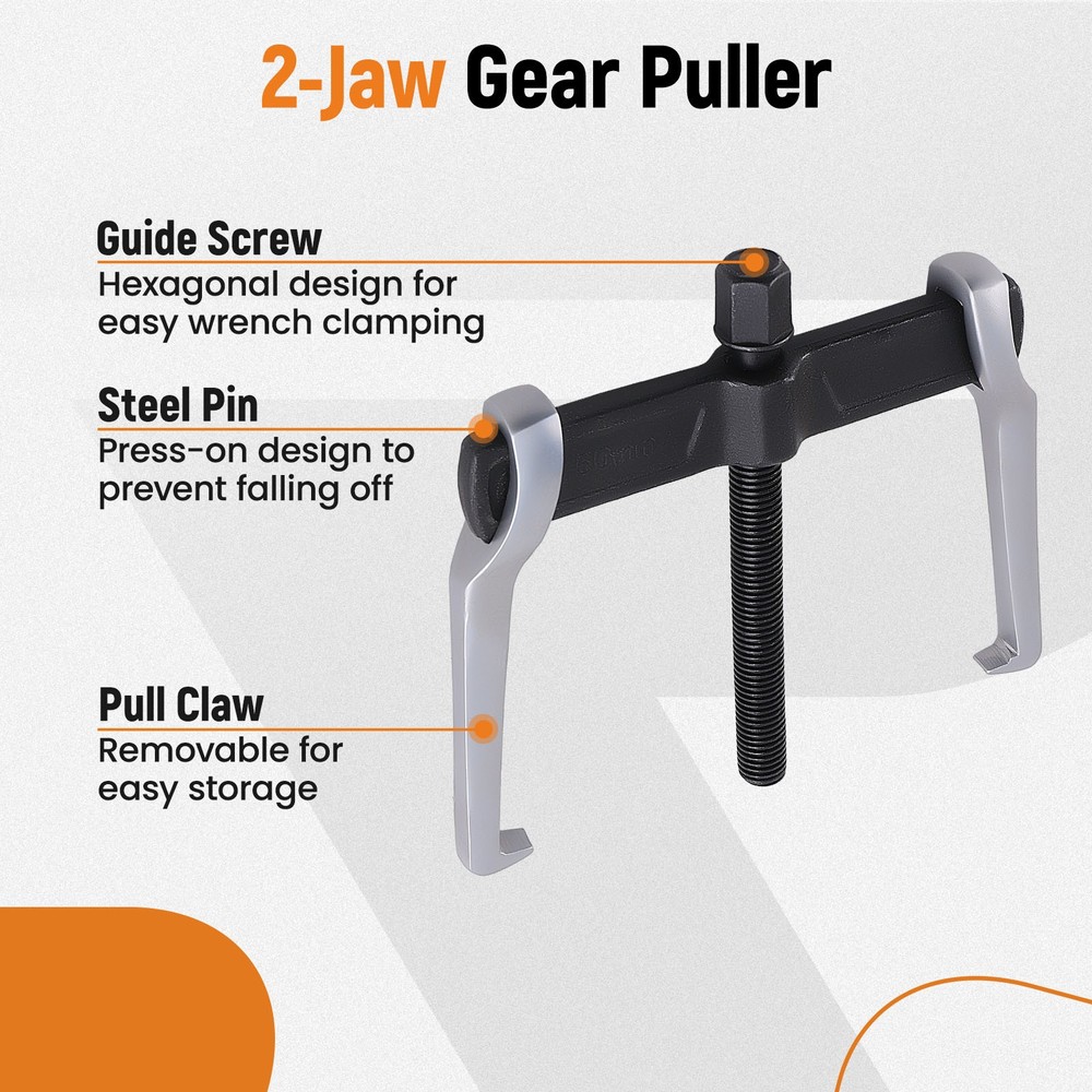 8" 2-Jaw Gear Puller Adjustable Bearing Puller Gears Removal Repair Hand Tools