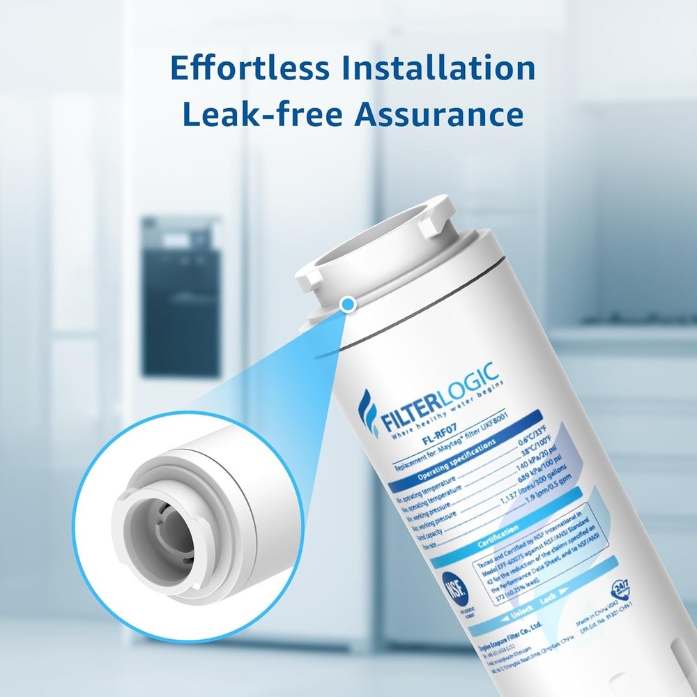 Filterlogic Refrigerator Water Filter Replacement for Filter 4, (Pack of 2)