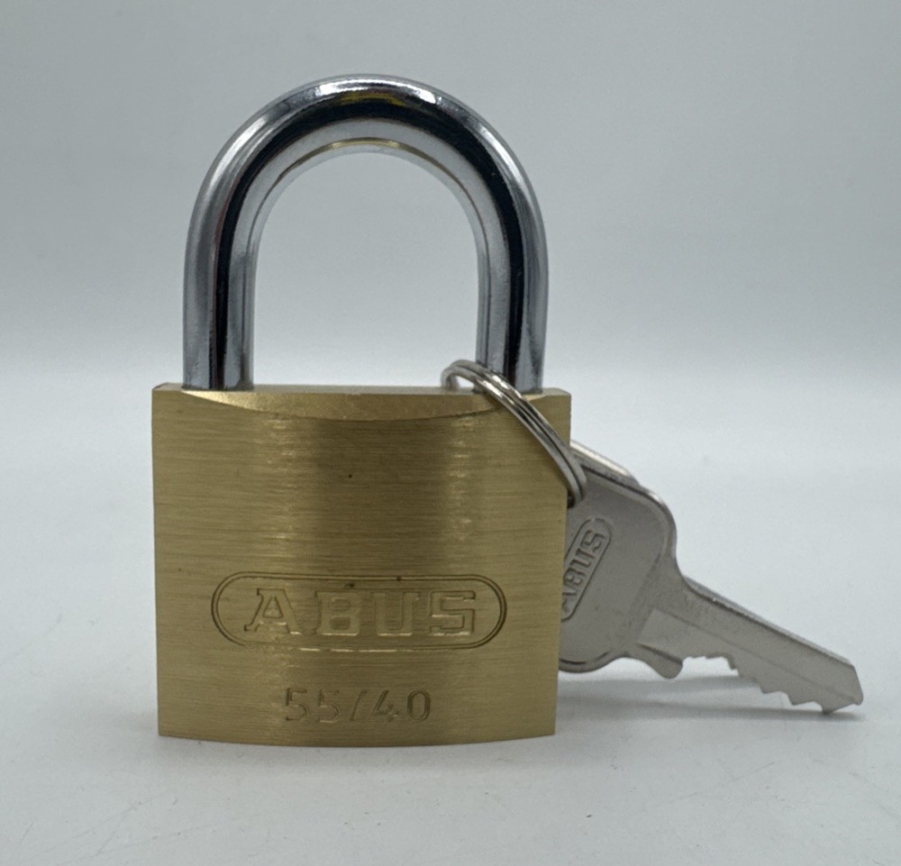Abus 55/40 Kd Padlock, Keyed Different, Standard Shackle, Rectangular Brass