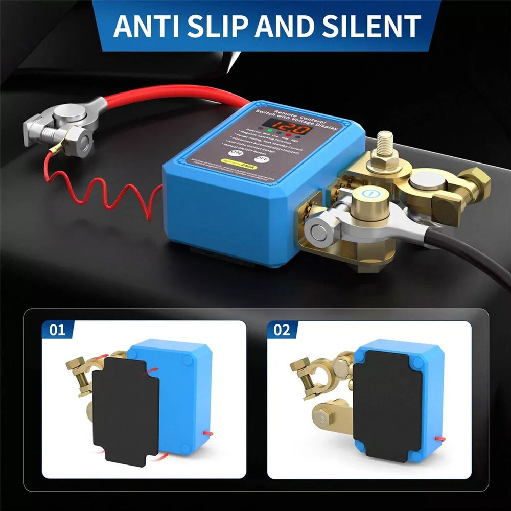 240A Kill Switch 12V Remote Battery Disconnect Switch with Led Voltage Display