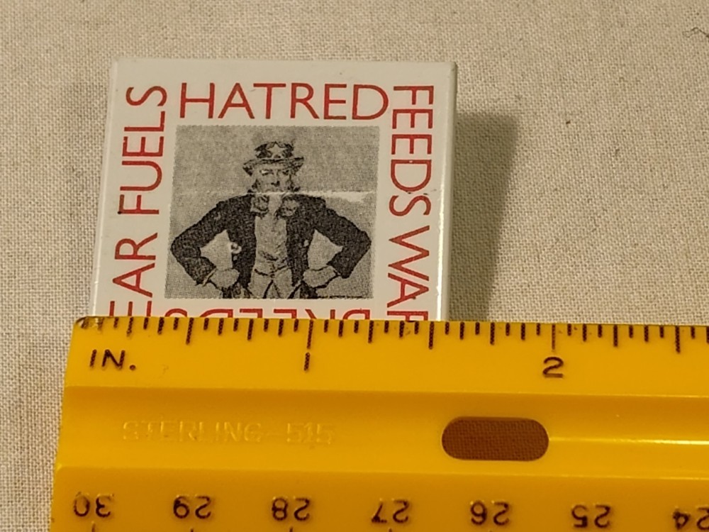 Vintage Uncle Sam USA Anti War Pinback Button