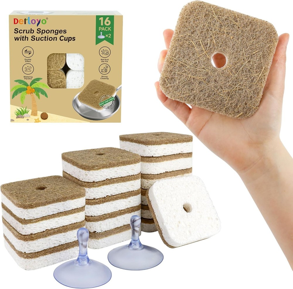 Biodegradable Natural Kitchen Spons, postable Cellulose & Coconut​​