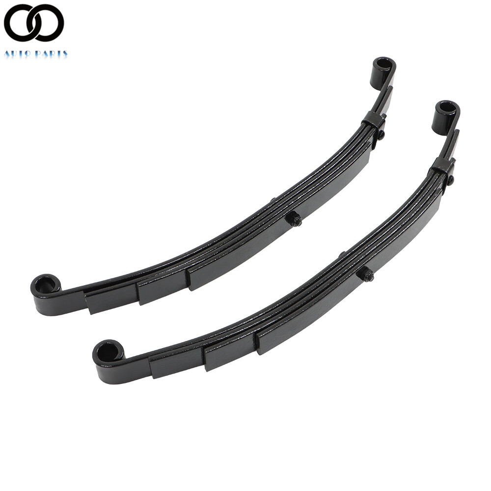 Set of 2 For 3500 lbs Axle Trailer Leaf Spring 4 Leaf Double Eye 1750 lbs Cap