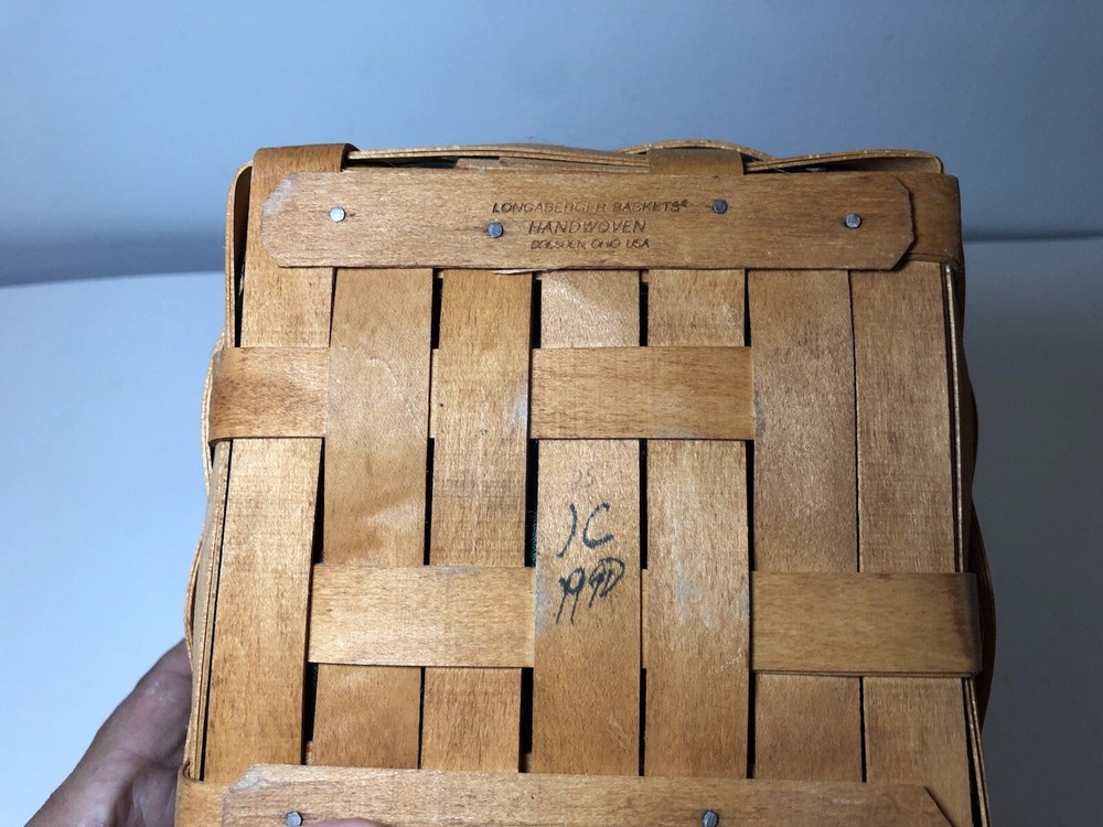 Longaberger Square Hand Woven Basket, Signed (1990s)