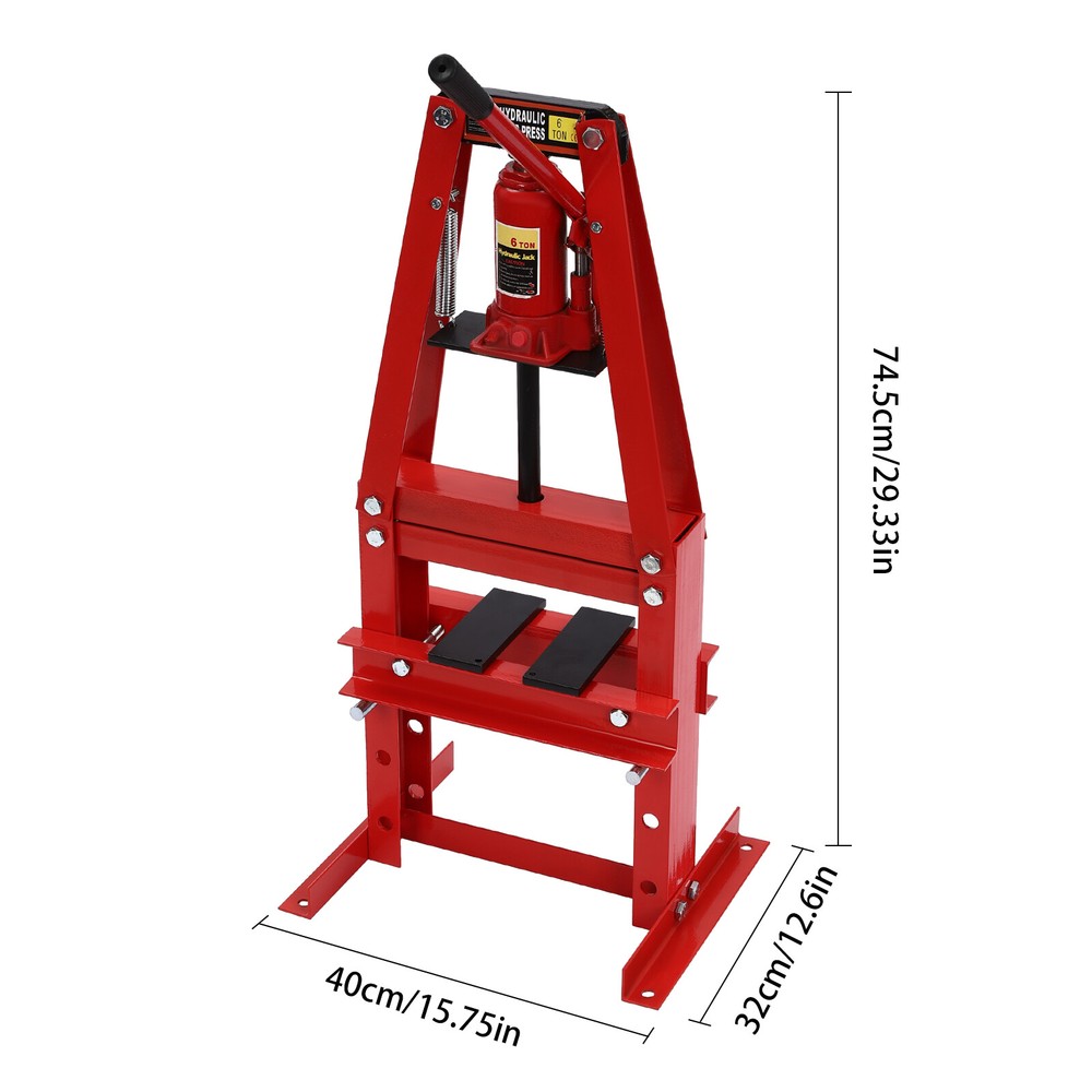 6T Benchtop Hydraulic A-Frame Shop Press with Press Plates