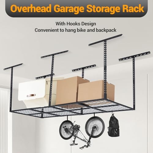 3x8 ft Garage Ceiling Storage Racks, Overhead Garage Storage Rack