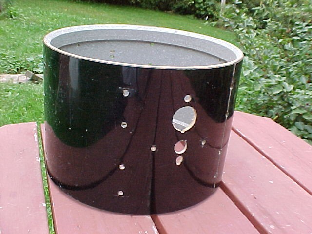 1971 ROGERS DRUMS 9x13 Powertone gloss black ebony tom drum shell project