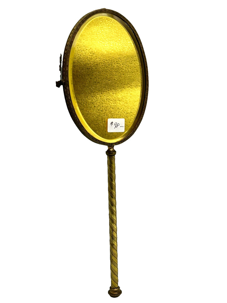 Antique Brass Handheld Vanity Mirror