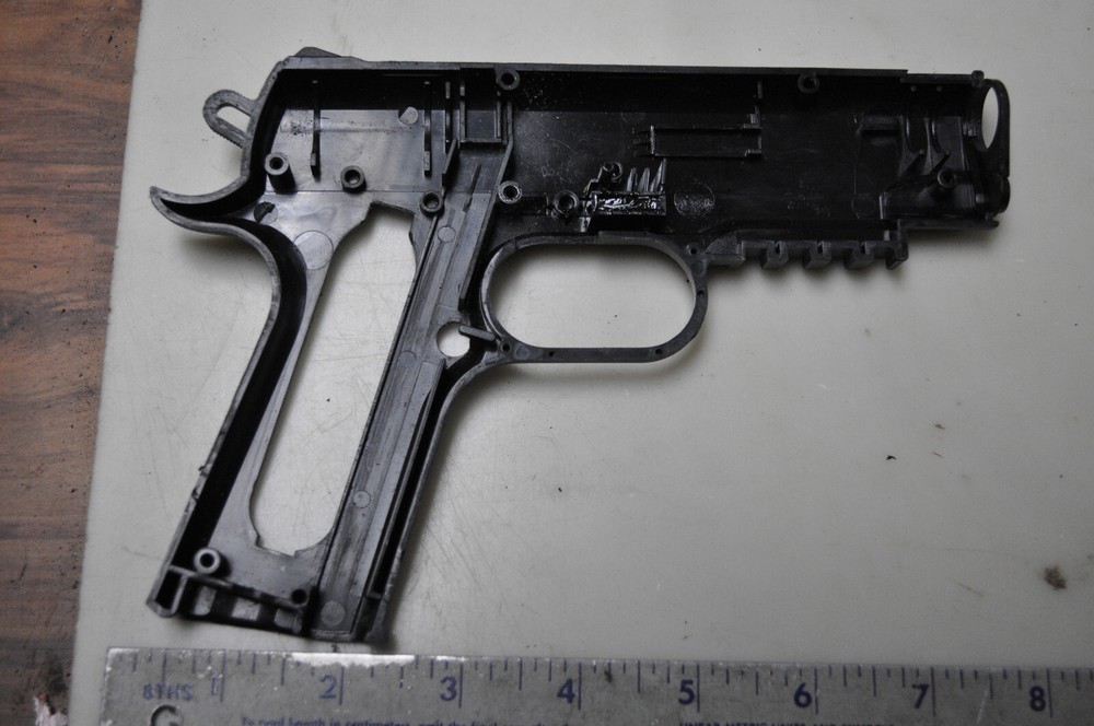 Crosman 1911BB   .177 cal Black Plastic Left  Side Frame Half, see pics for info