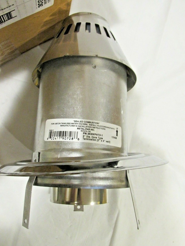 Metal-Fab RTG20230-1 3" Diameter Cone Type Termination Fitting for 2" x 4" Wall