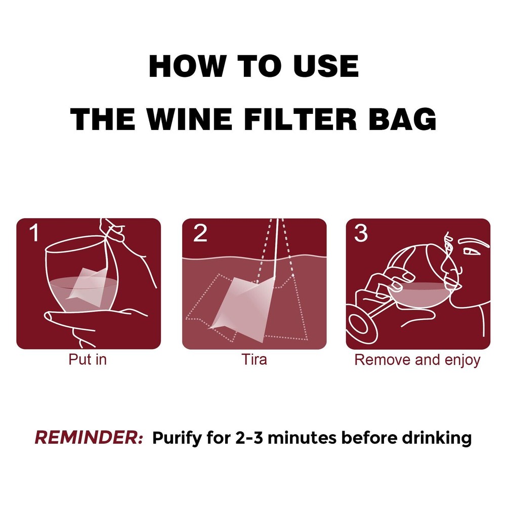 24-Pack Wine Filter Sulfite Purifier Remover for Headaches Sensitivities