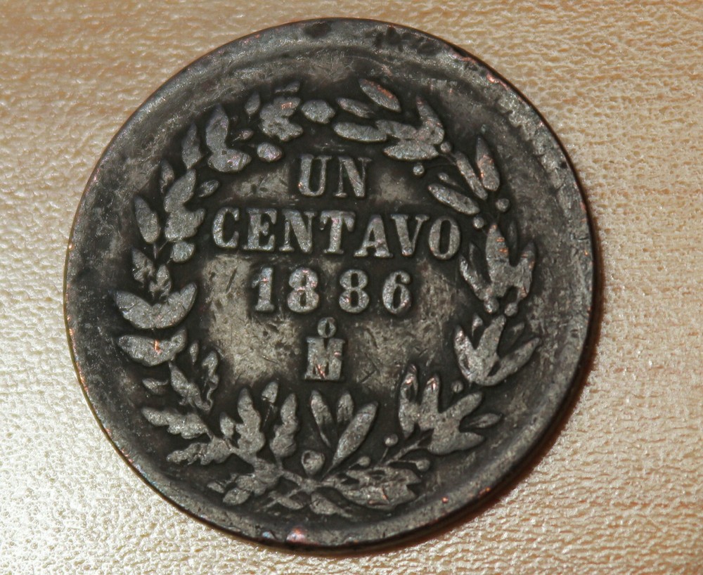 1886 Mo Mexico 1 Centavo 180° Rotated Die Error