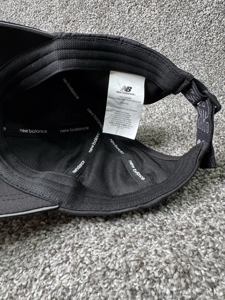 New Balance Hat Cap Strapback Womens One SIze Black Pony Performance Hat