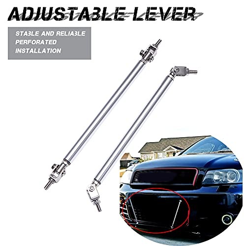 Adjustable Front Bumper Lip Splitter Diffuser Strut Rod Tie Bars 8"-11" Chrome