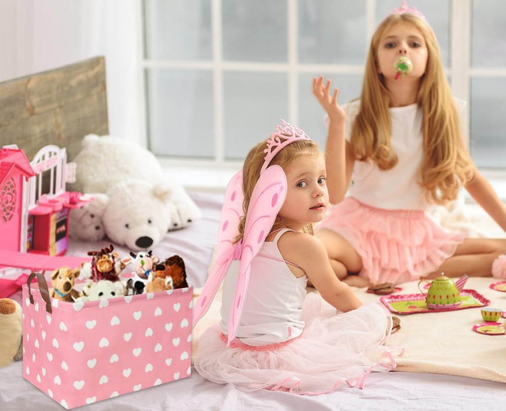 Rectangular Pink BasketsHeart BasketPink Girls Large Love