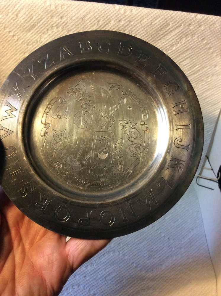 OLD SILVERPLATE WM ROGERS ABC HEY DIDDLE DIDDLE CHILDS PLATE