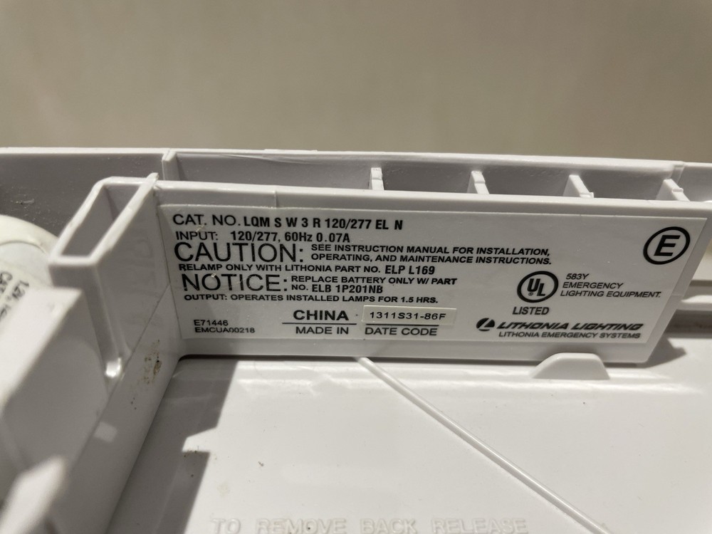 Lithonia LQM Exit Sign With Battery Backup