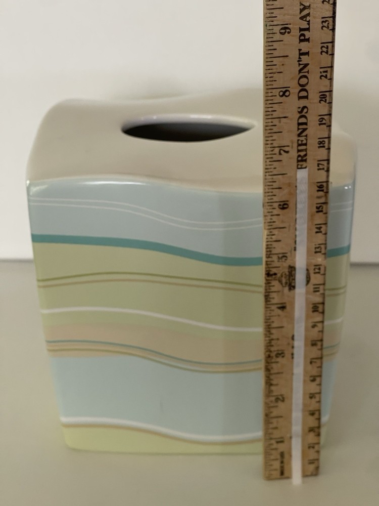 Bed Bath And Beyond Ceramic Tissue Cover Wavey Beach Design