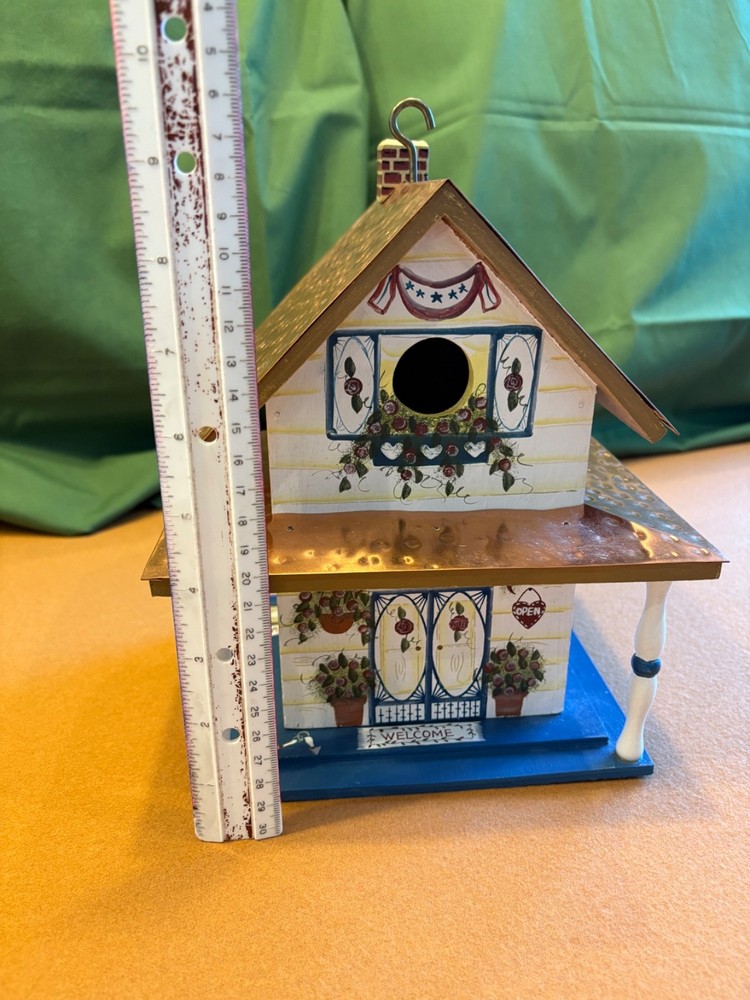 Birdhouse with copper roof