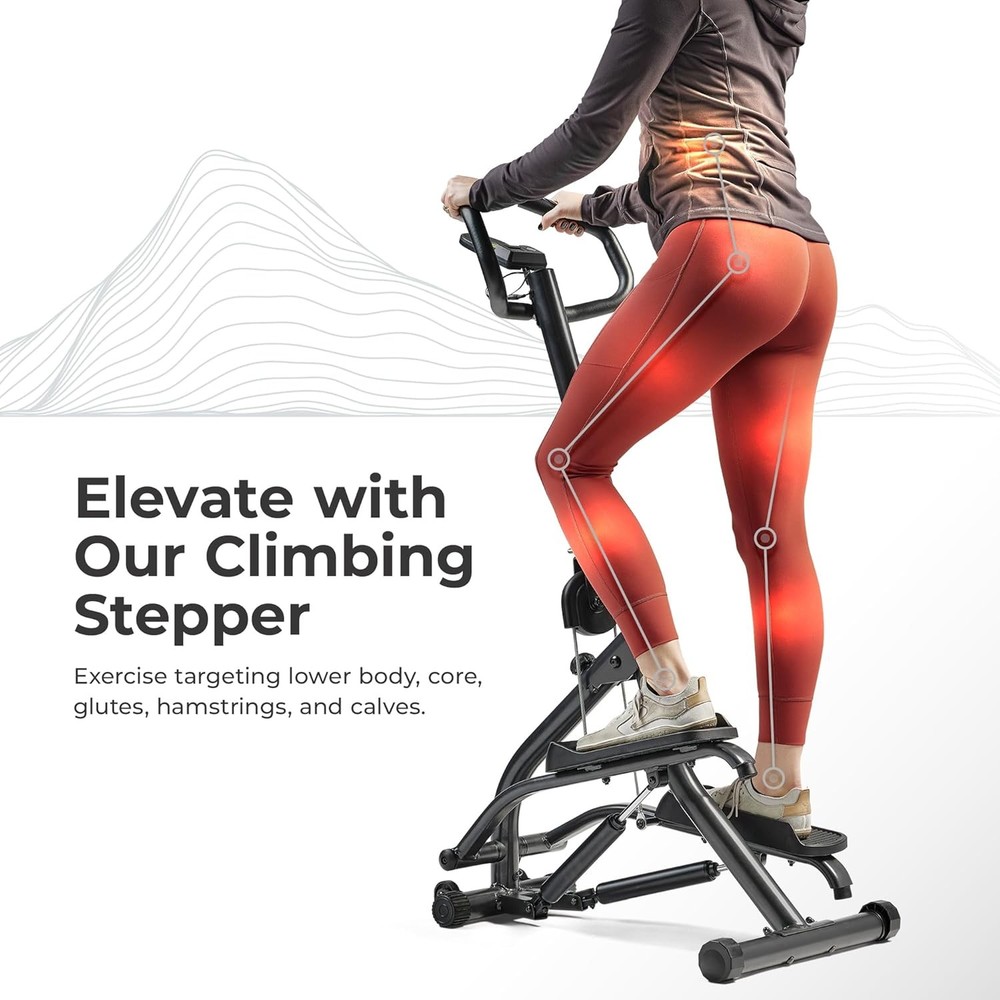 Stair Stepper w/Handlebar, Extended Step Range Climber Machine