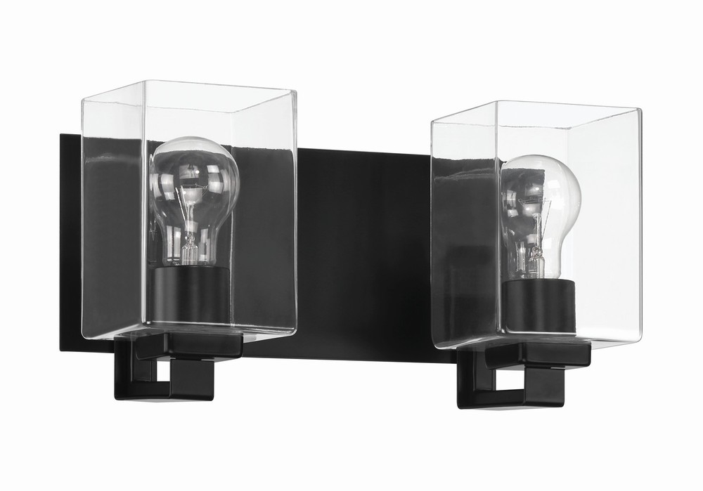 Flat Black Two Light Vanity from the McClane Collection