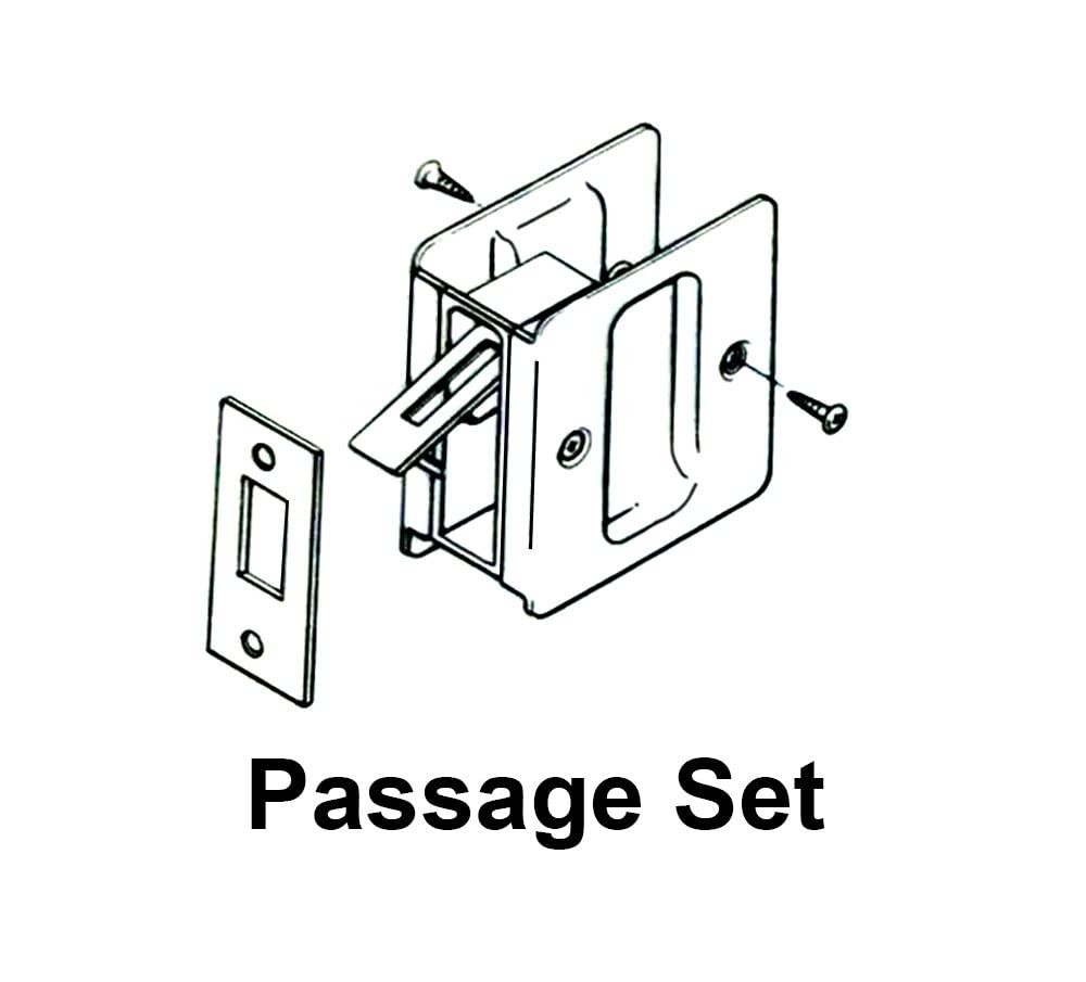 QCAA Solid Brass Sliding Door Pull, Polished Brass, 4 Pack